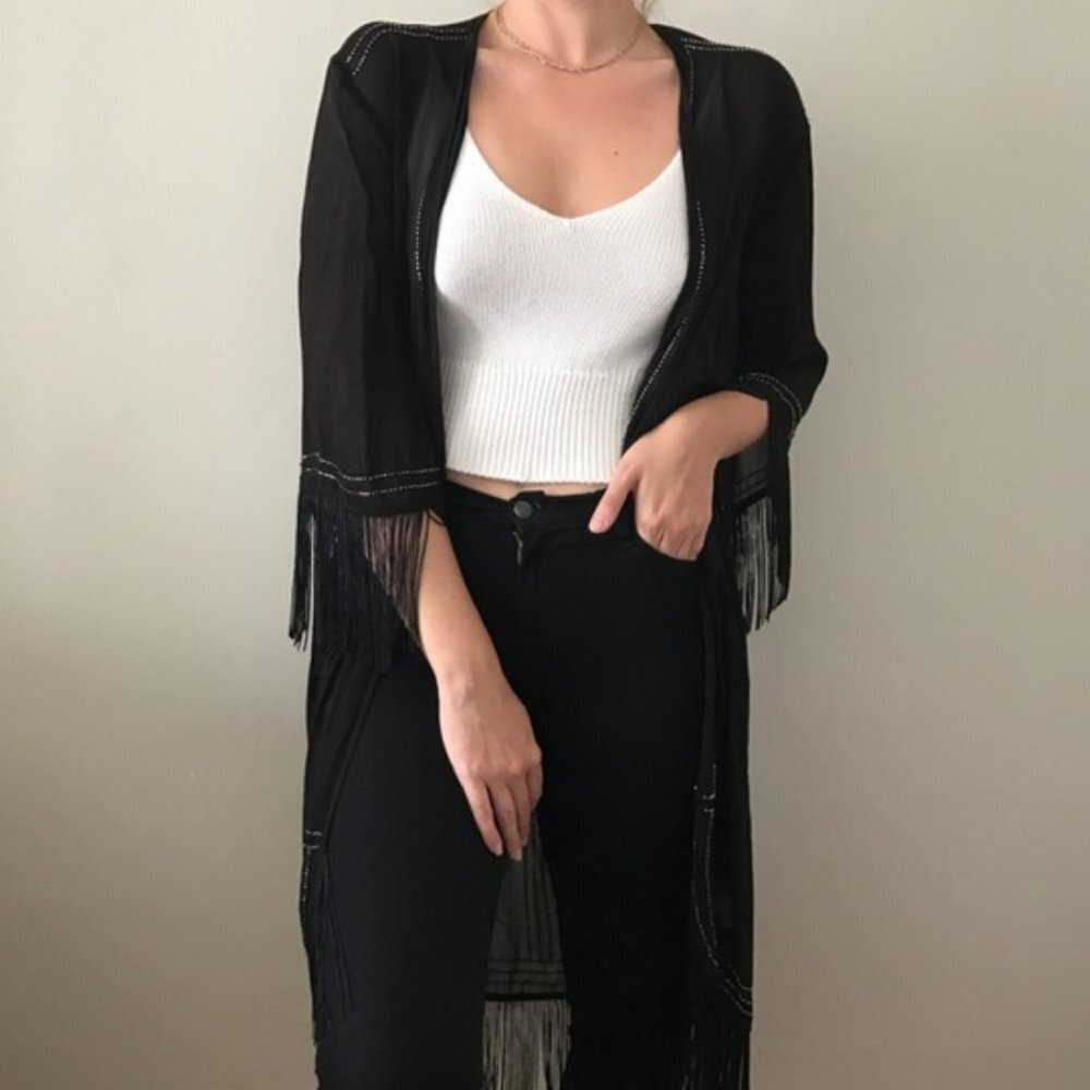 Chan Luu Beaded Fringe Kimono